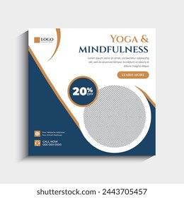 Yoga Social Media Post oder Webbanner Vorlage