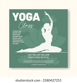 Yoga social media post or web banner template, wellness promotional ads, banner design