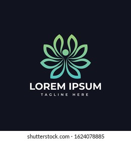 Yoga and spa awesome logo template