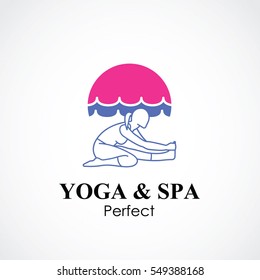 yoga and spa business logo concept