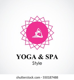 yoga and spa business logo concept