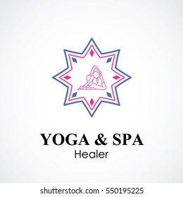 yoga and spa business logo concept