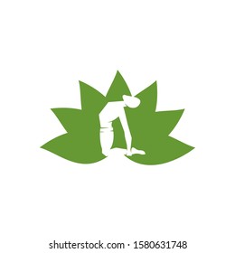 Yoga Spa logo design emblem meditation illustration Isolated