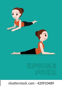 Yoga Sphinx Pose Cartoon Vector Illustration