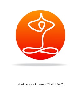 Yoga and spiritual development - template for a logo . The design concept of the sign.