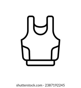 Yoga Sport Bra Outline Icon Vector Illustration