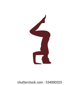 Yoga Sport Fitness Woman Exercise Workout Silhouettes Girl Isolated Over White Background Vector Illustration