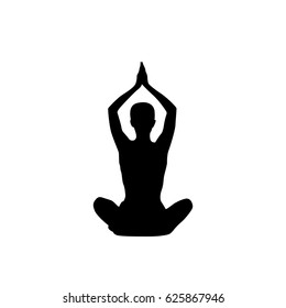 Yoga Sport Fitness Woman Exercise Workout Silhouettes Girl Vector Illustration