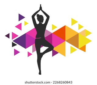 Yoga sport graphic for use as a template for flyer or for use in web design.