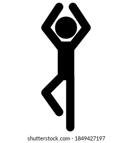 Yoga sport icon. Athlete silhouette symbol on isolated background. Vector illustration