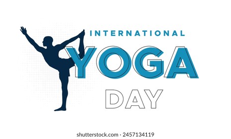 Yoga sport silhouette illustration design, international yoga day celebration concept. physical fitness. silhouette of person meditating, fitness day