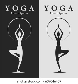 Yoga Standing Black White