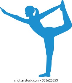 Yoga standing bow silhouette