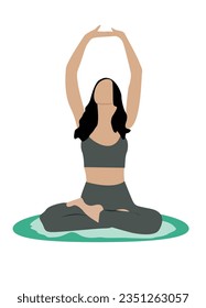 paso de yoga con colores de fondo blanco