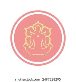 Yoga sticker icon Healthy lifestyle Vector illustration