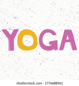 Yoga. Sticker for social media content. Vector hand drawn illustration design. 