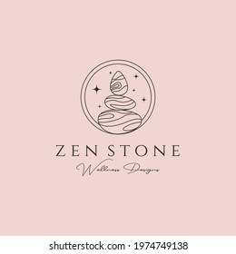 yoga stone minimal logo vector symbol illustration design