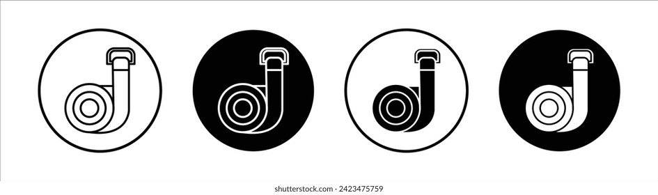 Yoga Gurt flach Linie Symbol Set. Yoga-Gurt Dünnzeilengrafik-Vektorgrafik