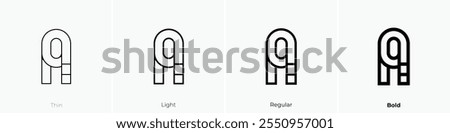 yoga strap icon. Thin, Light Regular And Bold style design isolated on white background