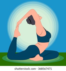 Yoga Stretching Exercises Vector Illustration