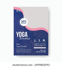 Yoga Studio a4 tamaño de impresión de Vertical Póster Flyer para anuncios