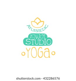 Yoga Studio Hand Drawn Promotion Sign. Meditation Studio Advertisement Board. Cool Calligraphic Hand Drawn Vector Advertisement For Yoga Studio