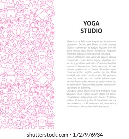 Yoga Studio Line Pattern Concept. Vector Illustration of Outline Design.