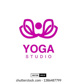 Yoga studio logo, design inspiration vector template for company logo