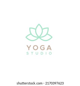 Yoga Studio Logo Outline Floral Symbol Stock Vector (Royalty Free ...