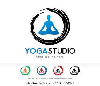 Yoga Studio Logo Symbol Template Design Vector, Emblem, Design Concept, Creative Symbol, Icon