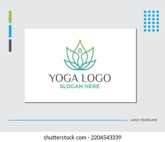 Yoga studio logo. Wellness health spa line icon. Meditation symbol. Zen harmony balance sign. Vector illustration.