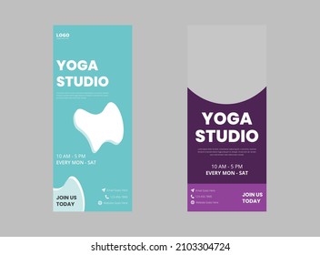 Yoga Studio Roll Up Banner template. Fitness Training banner design template. cover, roll up banner, poster, print-ready