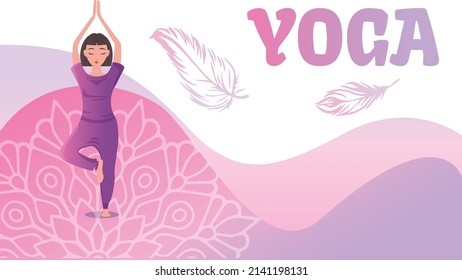 plantilla de banner web de estudio de yoga para sitio web
