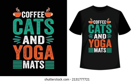 Yoga stylish t-shirt and apparel trendy design with palm trees silhouettes, typography, print, vector illustration. Global swatches.