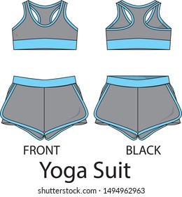 yoga suit for lady vector template plattern