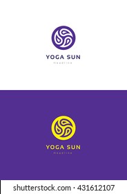 Yoga sun logo template.