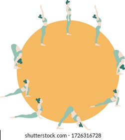 yoga sun salutation illustration vector