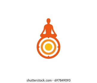 Yoga Target Icon Logo Design Element