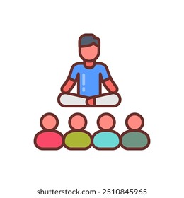 Yoga Teacher Filled Icons , Vector illustration