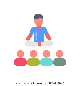 Yoga Teacher Flat Icons, Vector illustration