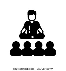 Yoga Teacher Glyph Icon, Vector illustration