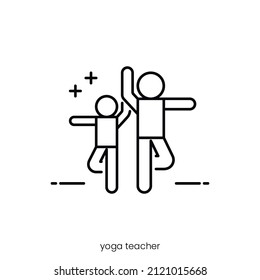 yoga teacher icon. Outline style icon design isolated on white background