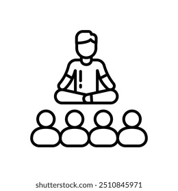 Yoga Teacher Outline Icon, Vector illustration