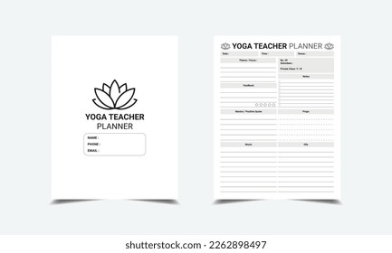 Yoga Teacher Planner kdp interior