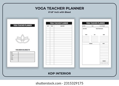 Planificador de profesores de yoga KDP Interior