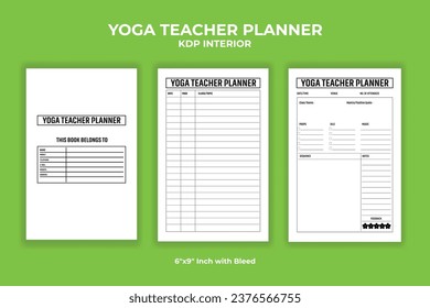 Yoga Teacher Planner KDP Interior