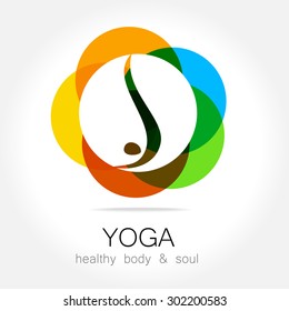 Yoga - template logo. Sign of yoga asana.