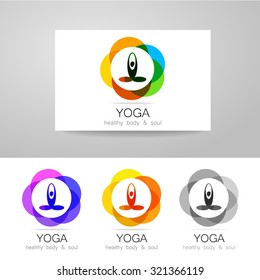 Yoga - template logo. Sign of yoga asana.