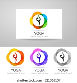 Yoga - template logo. Sign of yoga asana.