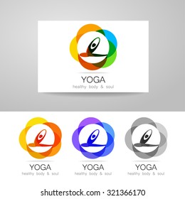 Yoga - template logo. Sign of yoga asana.